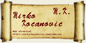 Mirko Kocanović vizit kartica